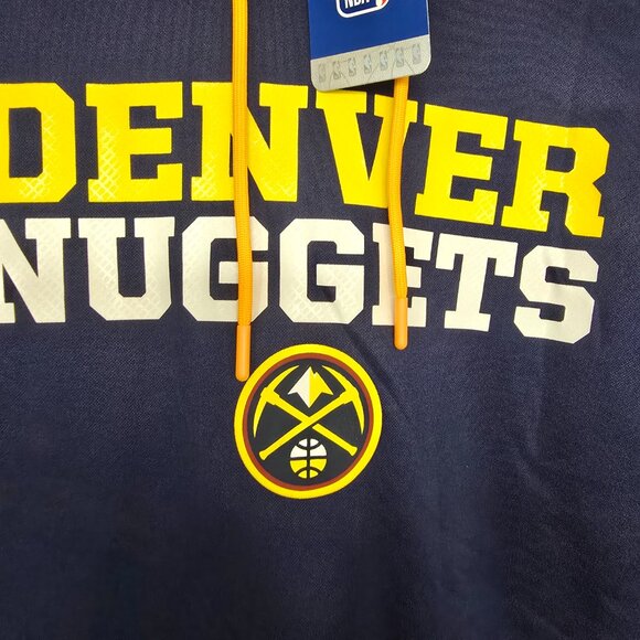 Denver Nuggets Men's NBA Brand Pullover Polyester Hoodie Navy Size 2XL NWT - Picture 2 of 7